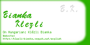bianka klezli business card