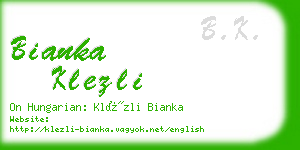 bianka klezli business card